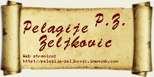 Pelagije Zeljković vizit kartica
